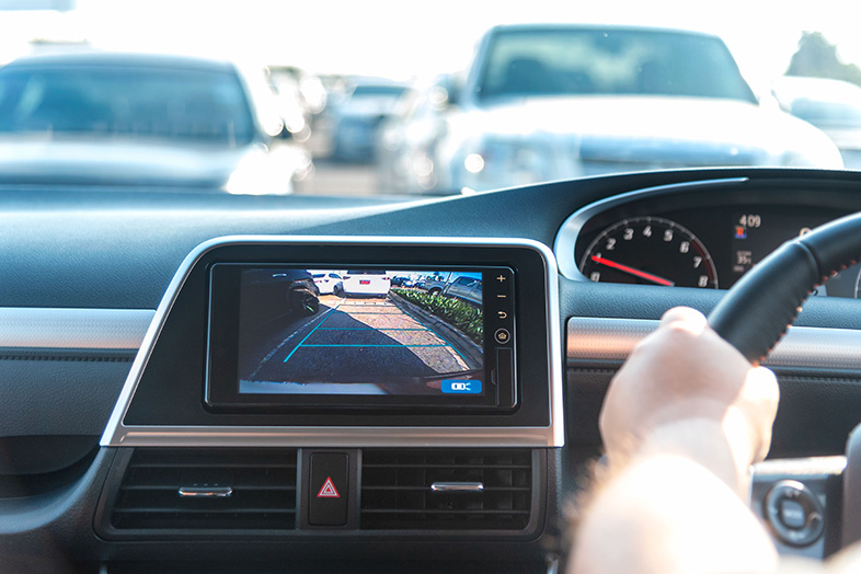 Rear-view monitor for car reverse system to help avoid car accidents
