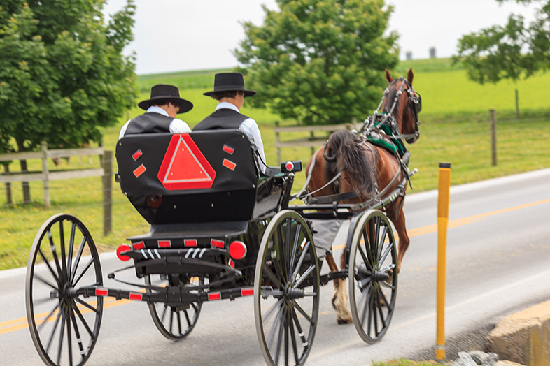Amish buggies on Wisconsin roads, which are an unexpected hazard for motorcyclists