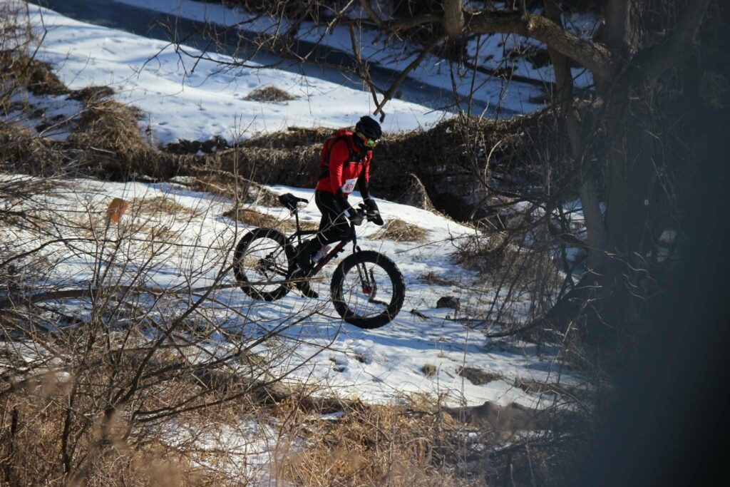 Cycling within mountains in winter