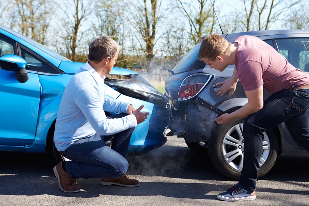 Two Drivers Arguing After Traffic Collision