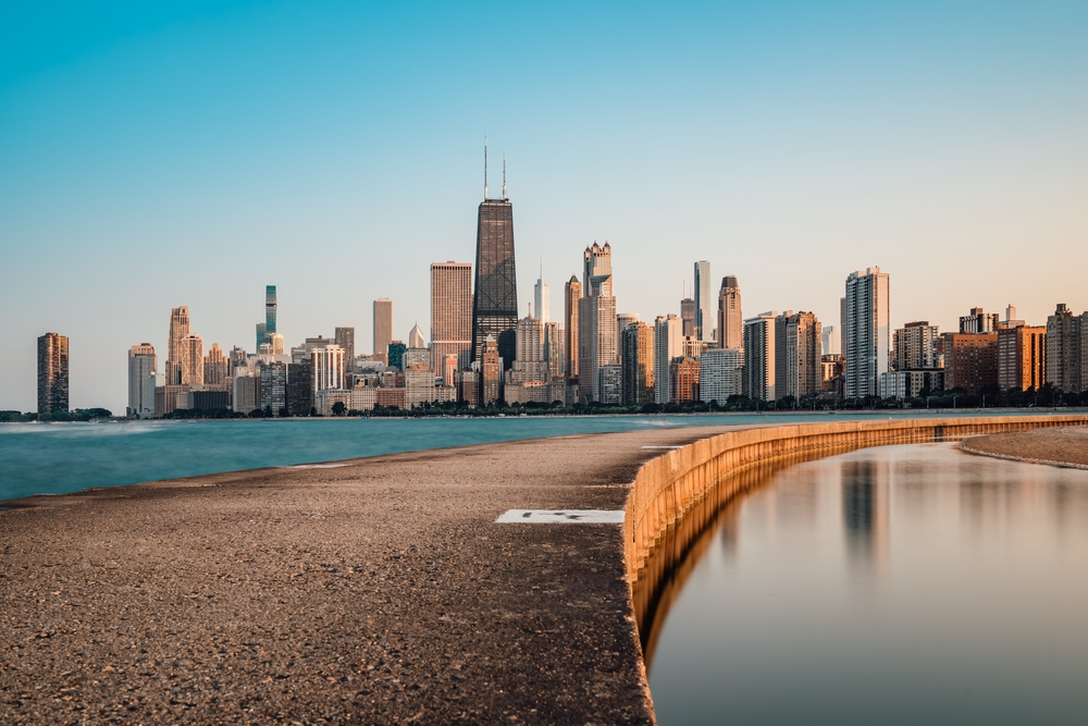 Skyline of downtown Chicago from the water